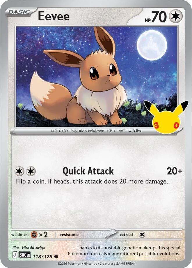 Eevee 118/128 (ME: 30th Celebration)  - Holofoil | Good Games Adelaide SA