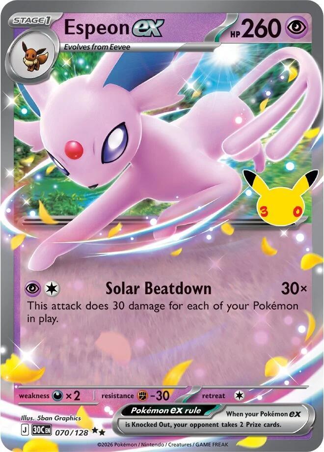 Espeon ex 070/128 (ME: 30th Celebration)  - Holofoil | Good Games Adelaide SA