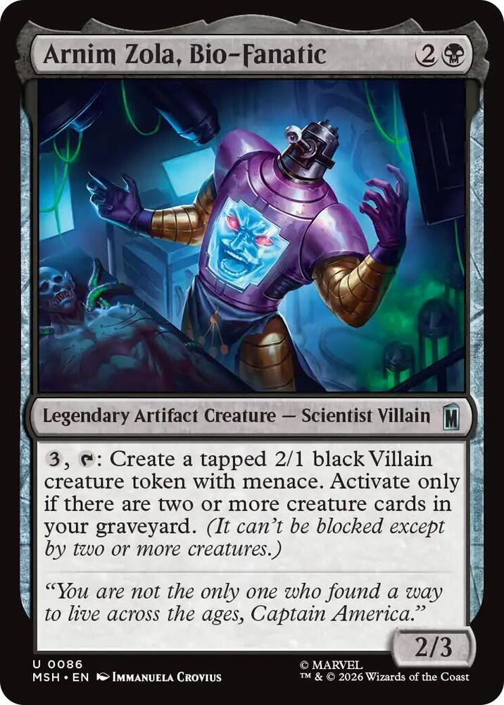 Arnim Zola, Bio-Fanatic 86 (Marvel Super Heroes)  - Foil | Good Games Adelaide SA