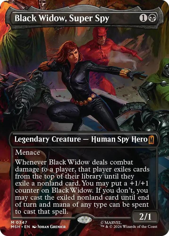 Black Widow, Super Spy 347 (Marvel Super Heroes)  - Borderless Foil | Good Games Adelaide SA
