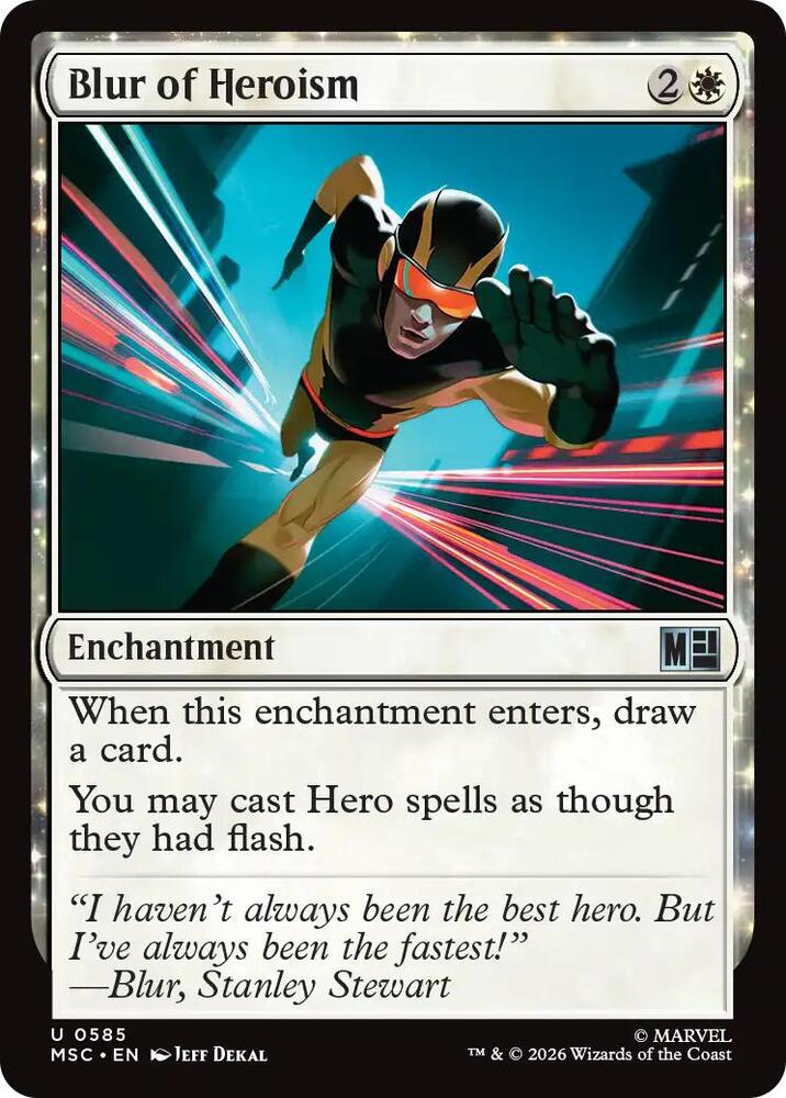 Blur of Heroism 585 (Commander: Marvel Super Heroes)  - Foil | Good Games Adelaide SA