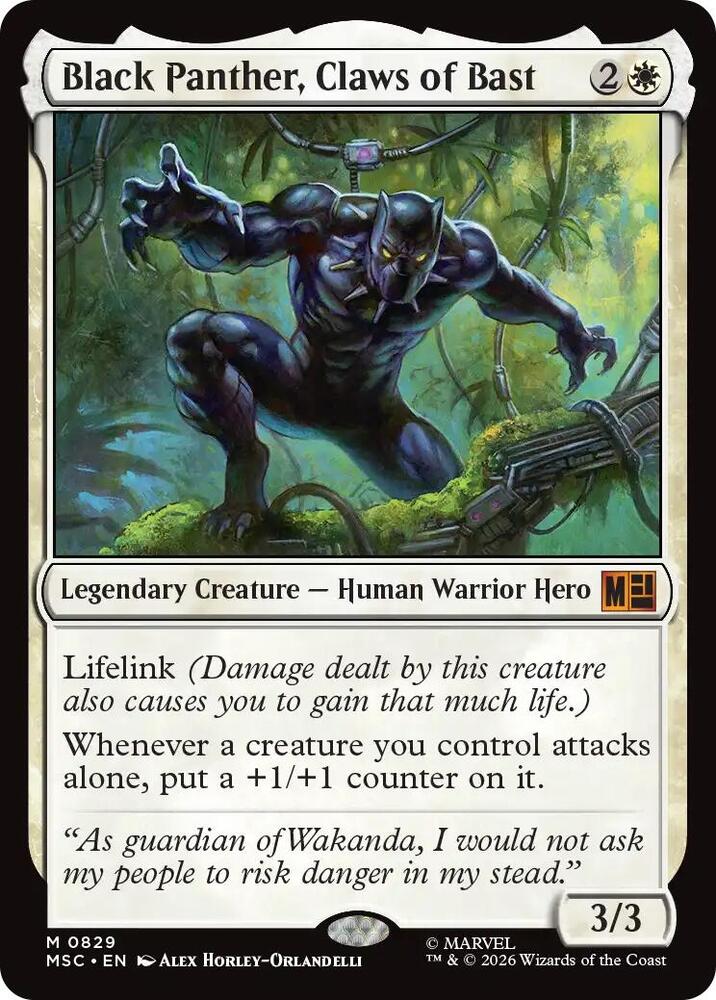 Black Panther, Claws of Bast 829 (Commander: Marvel Super Heroes)  - Foil | Good Games Adelaide SA