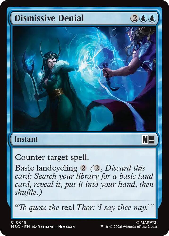 Dismissive Denial 619 (Commander: Marvel Super Heroes)  - Foil | Good Games Adelaide SA
