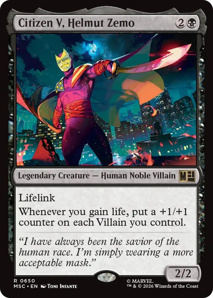 Citizen V, Helmut Zemo 650 (Commander: Marvel Super Heroes)  - Foil | Good Games Adelaide SA