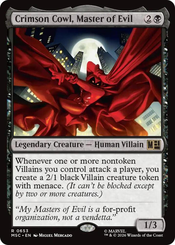 Crimson Cowl Master of Evil 653 (Commander: Marvel Super Heroes)  - Foil | Good Games Adelaide SA
