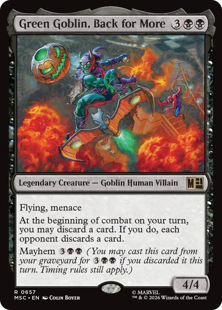 Green Goblin Back for More 657 (Commander: Marvel Super Heroes)  - Foil | Good Games Adelaide SA