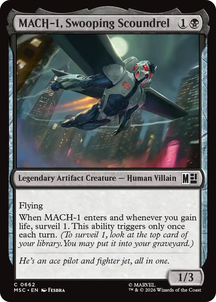 MACH 1 Swooping Scoundrel 662 (Commander: Marvel Super Heroes)  - Foil | Good Games Adelaide SA