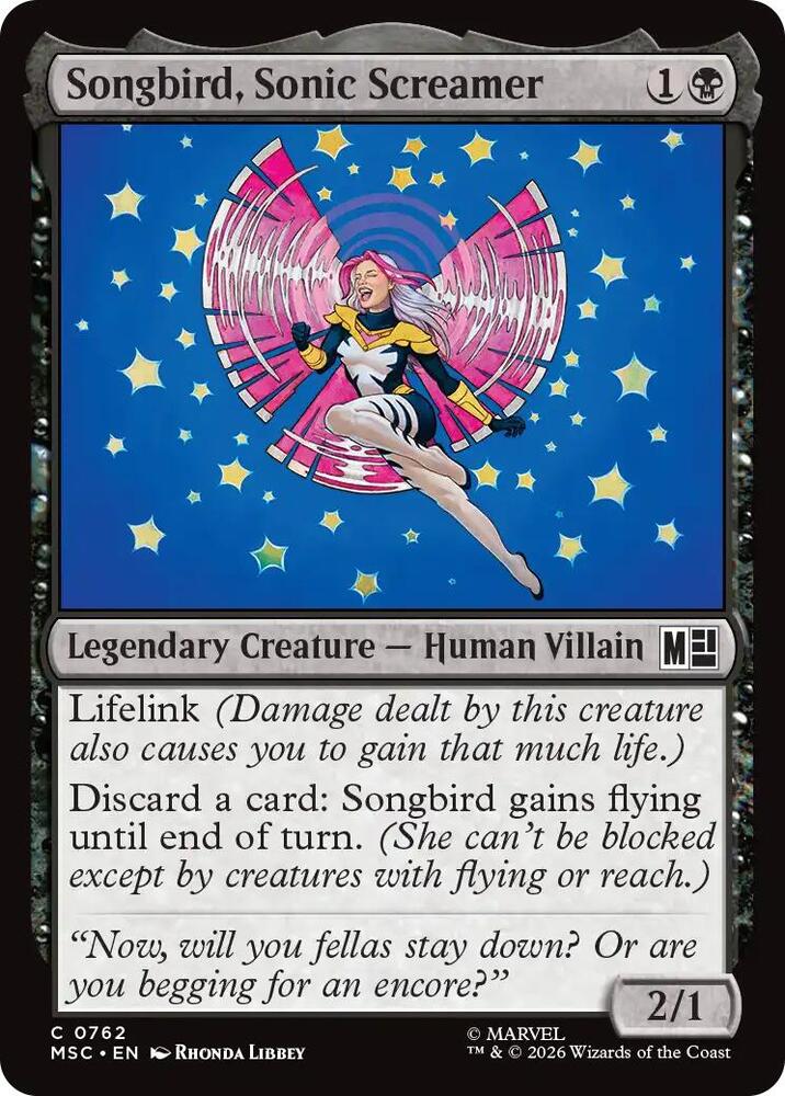 Songbird Sonic Screamer 762 (Commander: Marvel Super Heroes)  - Foil | Good Games Adelaide SA