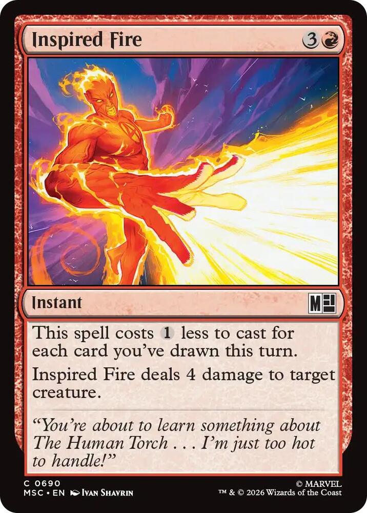 Inspired Fire 690 (Commander: Marvel Super Heroes)  - Foil | Good Games Adelaide SA