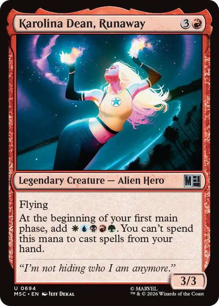 Karolina Dean Runaway 694 (Commander: Marvel Super Heroes)  - Foil | Good Games Adelaide SA