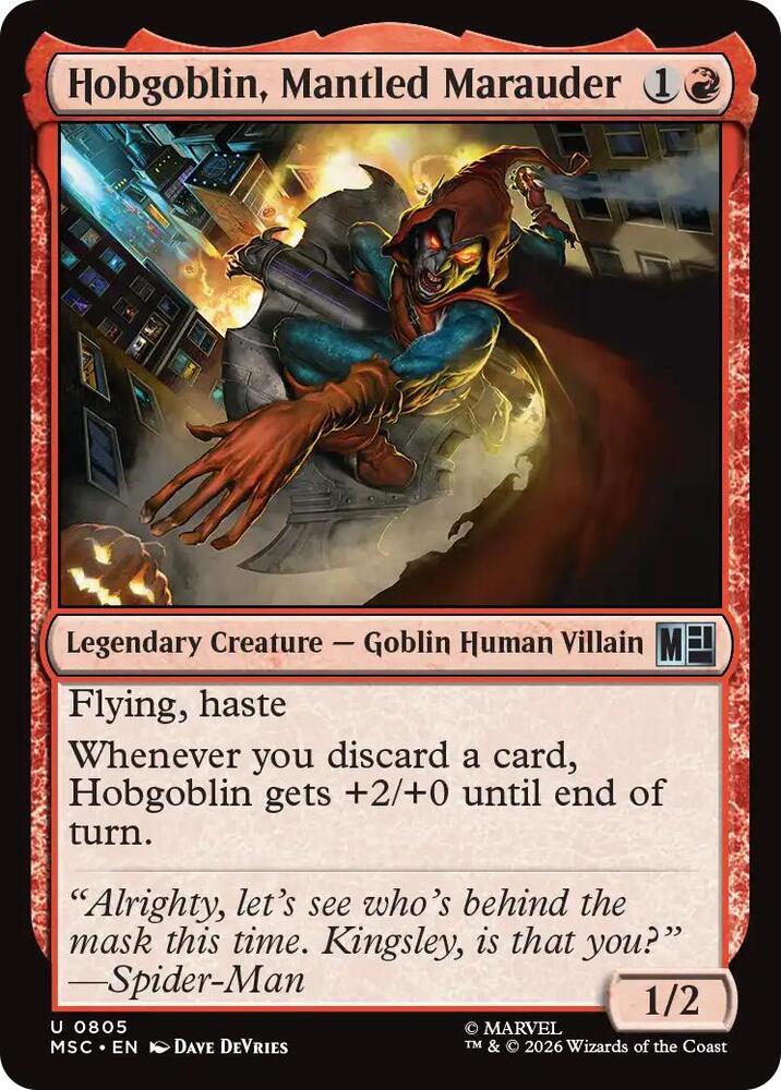 Hobgoblin, Mantled Marauder 805 (Commander: Marvel Super Heroes)  - Foil | Good Games Adelaide SA