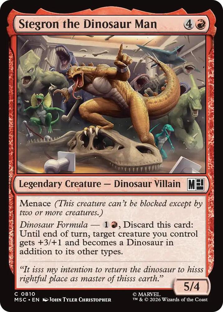 Stegron the Dinosaur Man 810 (Commander: Marvel Super Heroes)  - Foil | Good Games Adelaide SA