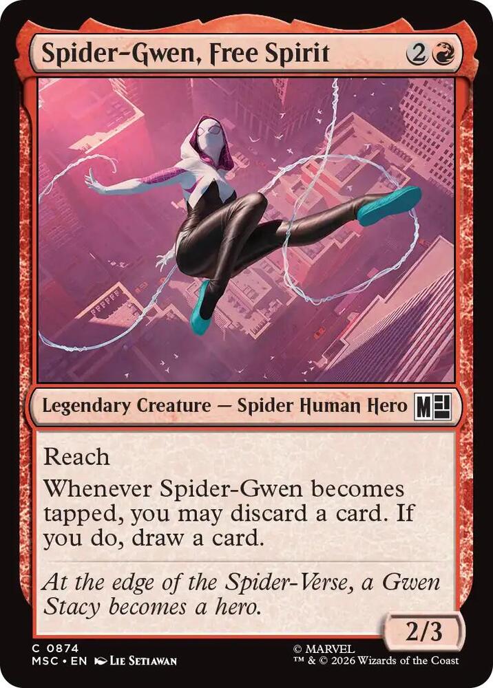 Spider Gwen Free Spirit 874 (Commander: Marvel Super Heroes)  - Foil | Good Games Adelaide SA