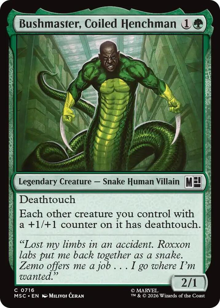 Bushmaster Coiled Henchman 716 (Commander: Marvel Super Heroes)  - Foil | Good Games Adelaide SA