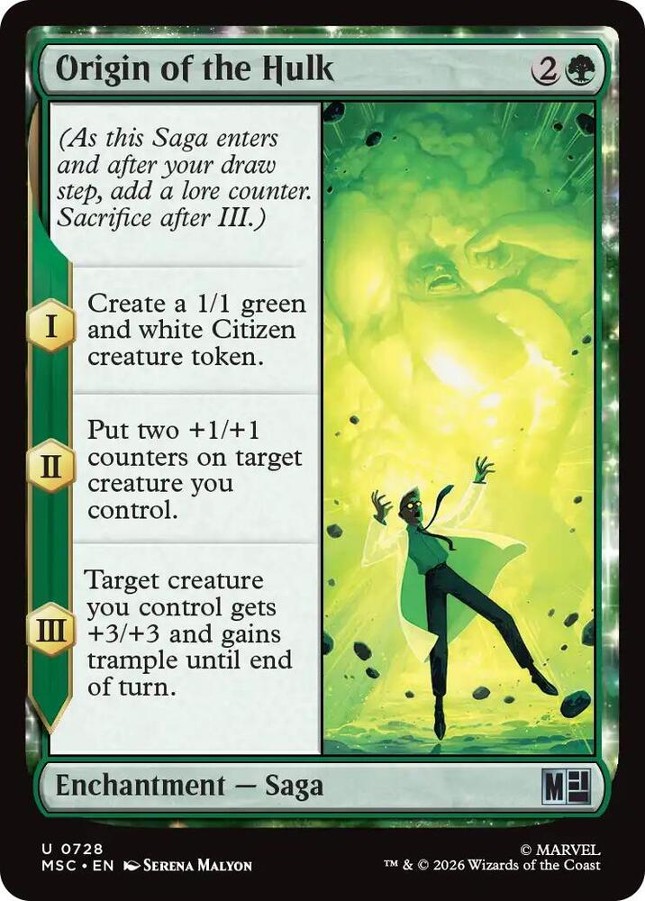 Origin of the Hulk 728 (Commander: Marvel Super Heroes)  - Foil | Good Games Adelaide SA