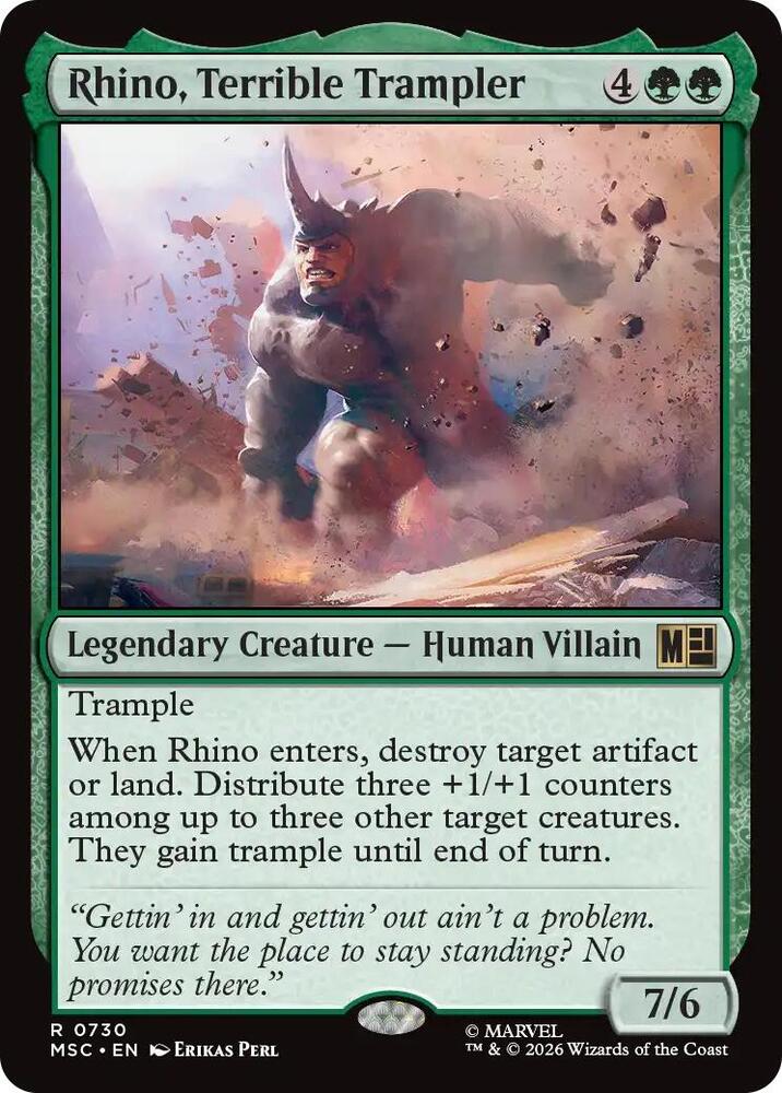 Rhino, Terrible Trampler 730 (Commander: Marvel Super Heroes)  - Foil | Good Games Adelaide SA