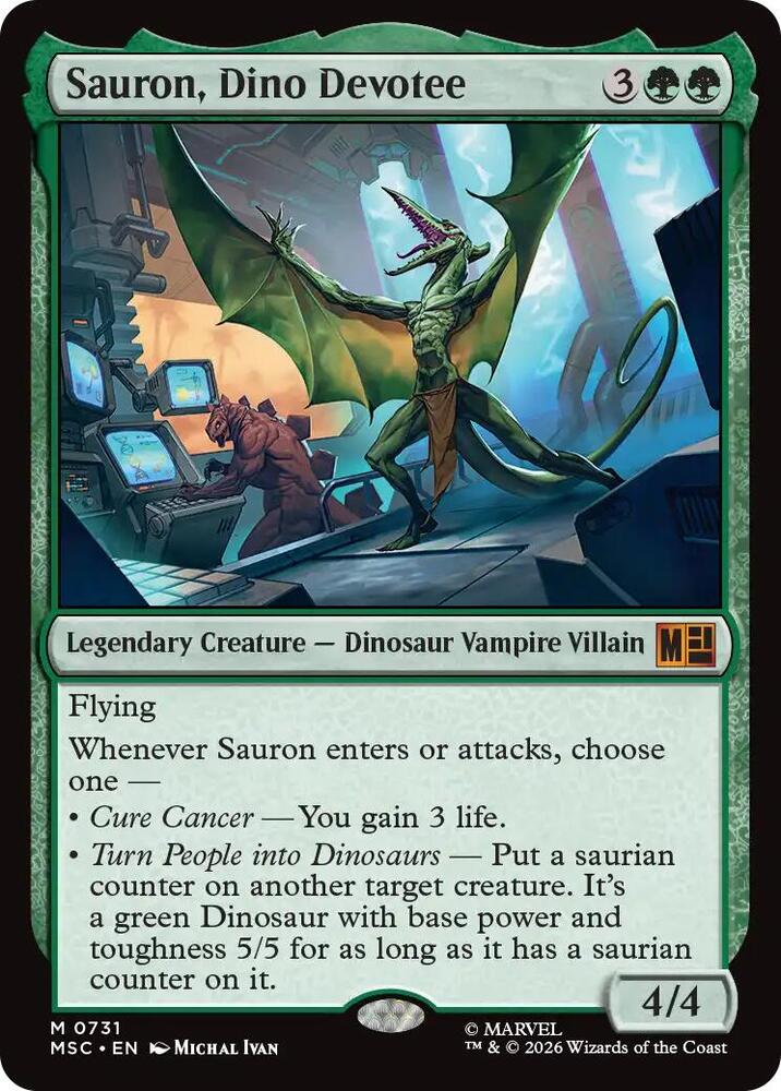 Sauron, Dino Devoteee 731 (Commander: Marvel Super Heroes)  - Foil | Good Games Adelaide SA