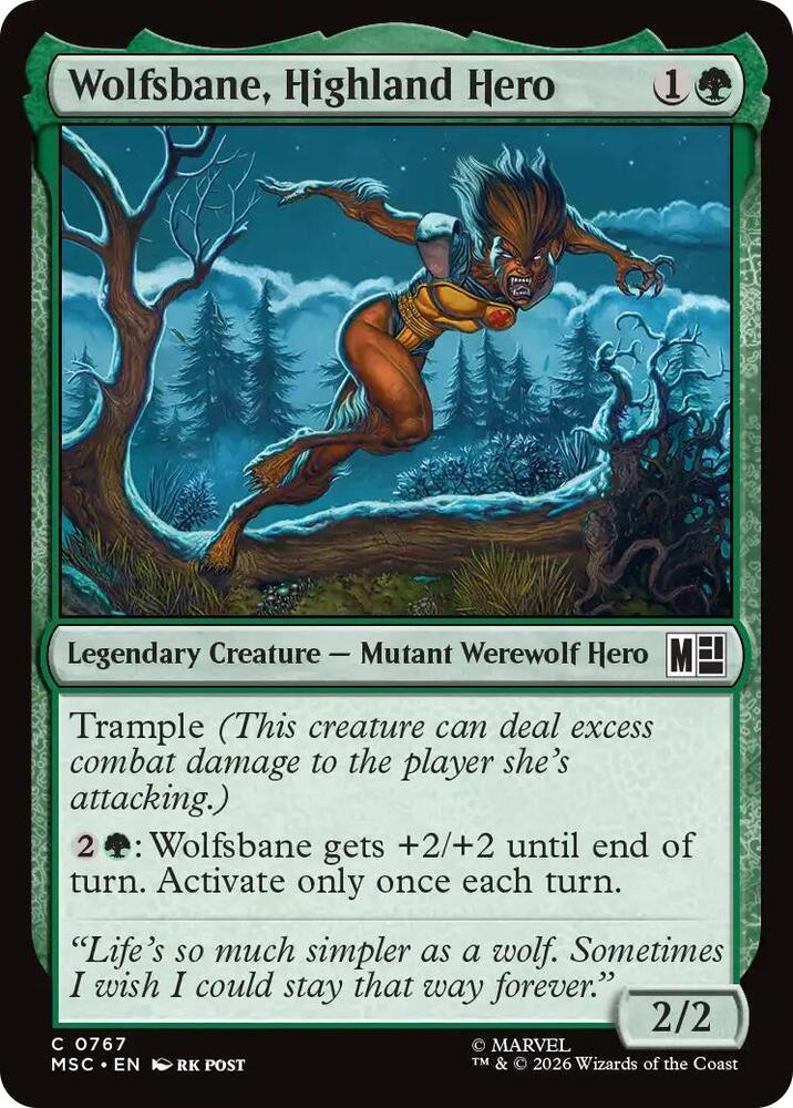 Wolfsbane Highland Hero 767 (Commander: Marvel Super Heroes)  - Foil | Good Games Adelaide SA