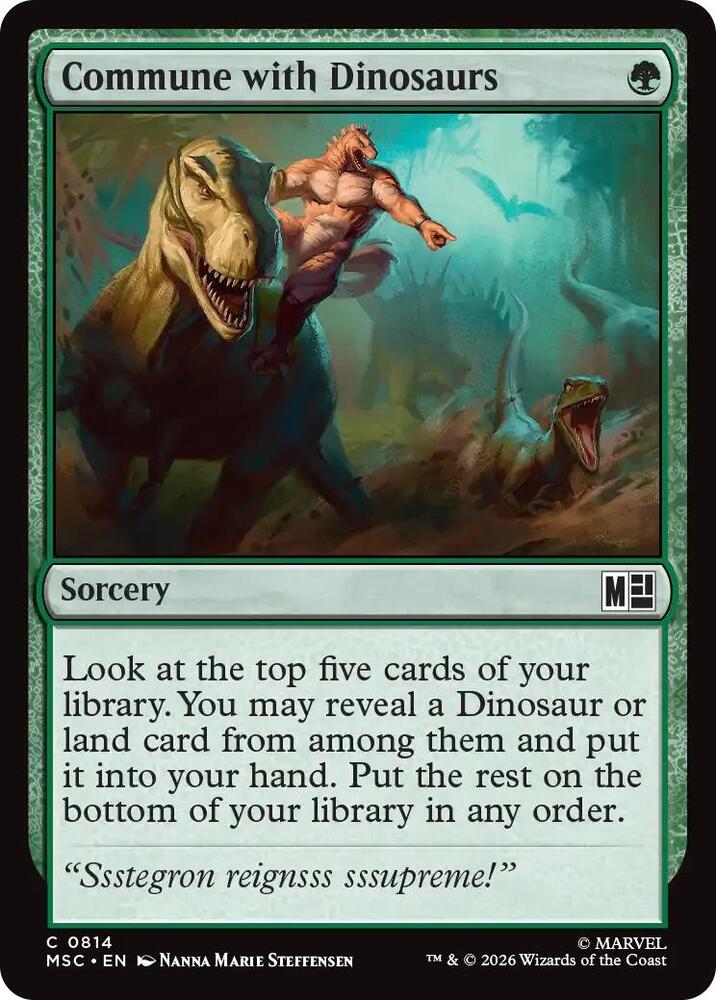 Commune with Dinosaurs 814 (Commander: Marvel Super Heroes)  - Foil | Good Games Adelaide SA