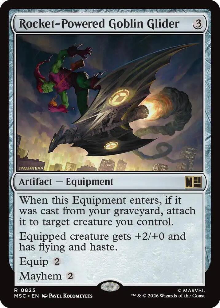 Rocket Powered Goblin Glider 825 (Commander: Marvel Super Heroes)  - Foil | Good Games Adelaide SA