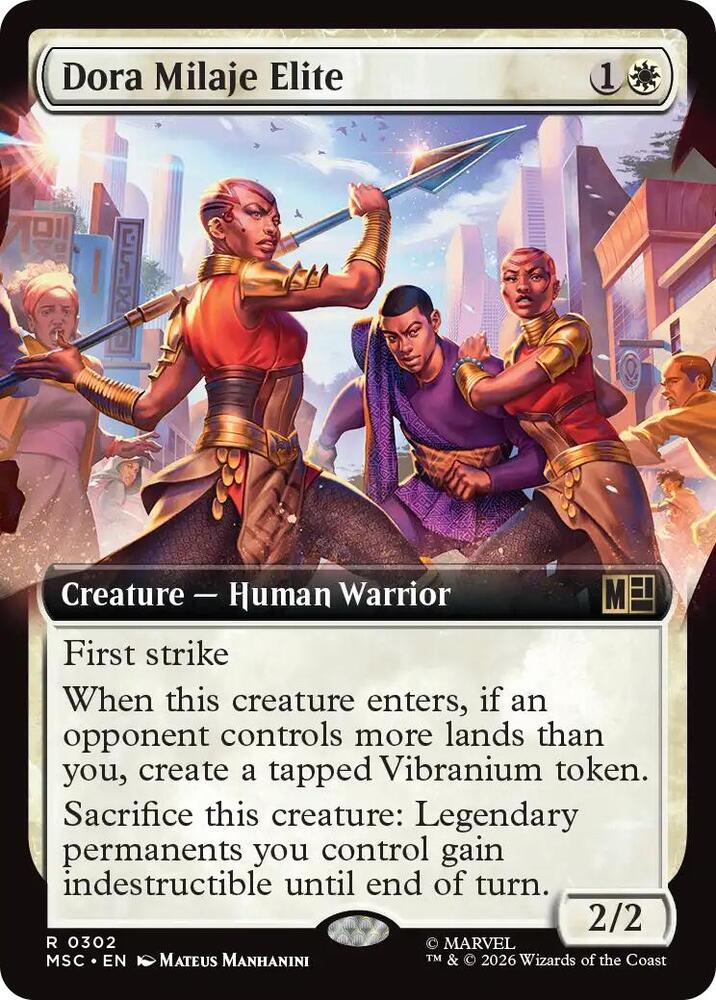 Dora Milaje Elite Extended Art 302 (Commander: Marvel Super Heroes)  - Extended Art | Good Games Adelaide SA