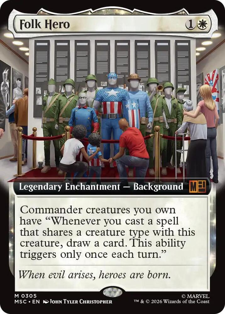 Folk Hero Extended Art 305 (Commander: Marvel Super Heroes)  - Extended Art | Good Games Adelaide SA