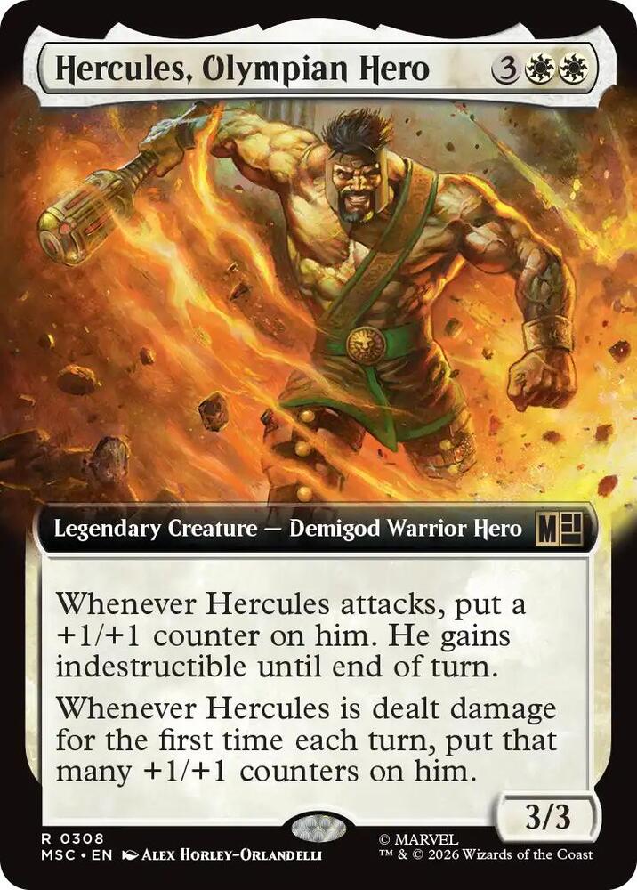 Hercules Olympian Hero Extended Art 308 (Commander: Marvel Super Heroes)  - Extended Art | Good Games Adelaide SA
