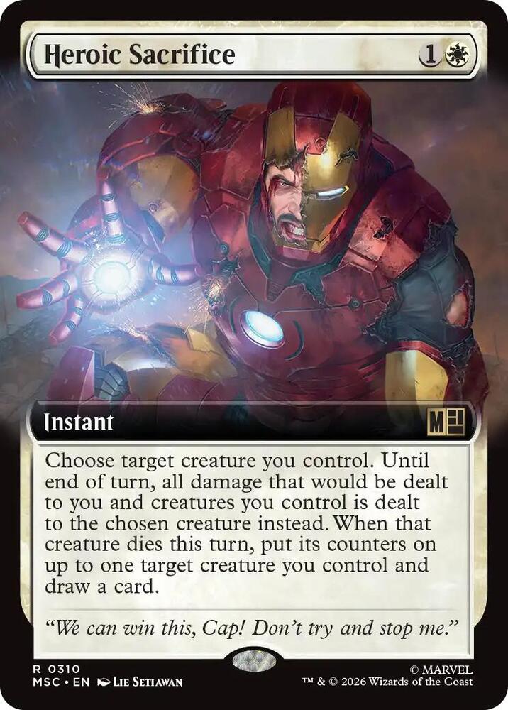 Heroic Sacrifice Extended Art 310 (Commander: Marvel Super Heroes)  - Extended Art | Good Games Adelaide SA