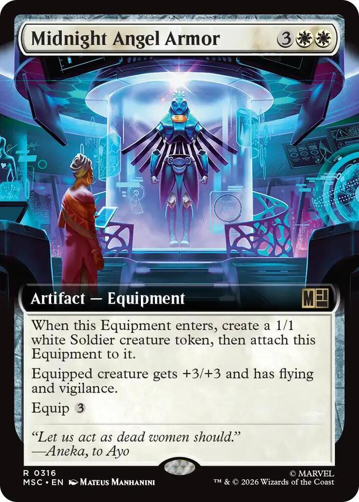 Midnight Angel Armor Extended Art 316 (Commander: Marvel Super Heroes)  - Extended Art | Good Games Adelaide SA