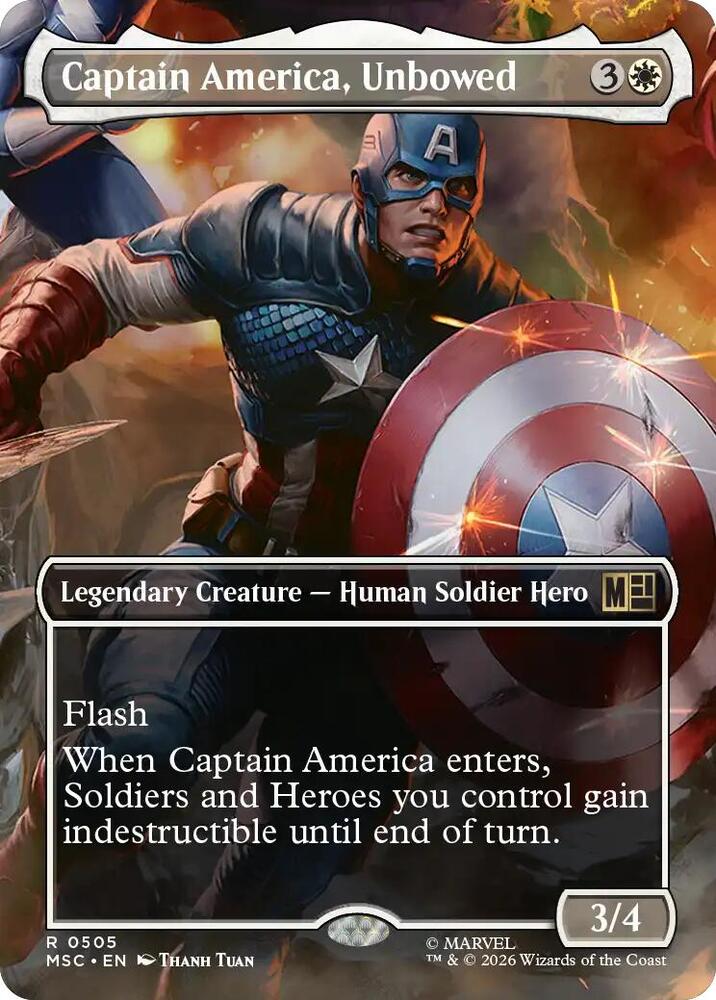 Captain America, Unbowed 505 (Commander: Marvel Super Heroes)  - Borderless | Good Games Adelaide SA