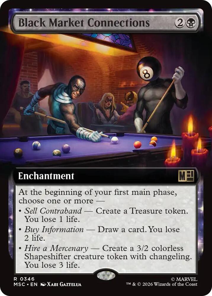 Black Market Connections Extended Art 346 (Commander: Marvel Super Heroes)  - Extended Art | Good Games Adelaide SA