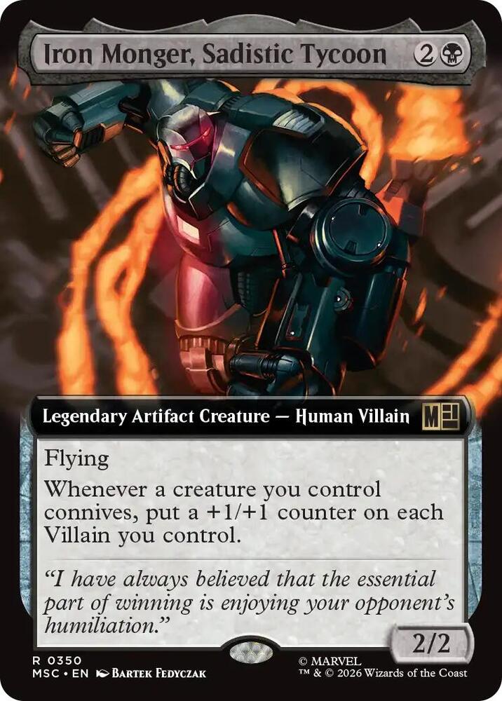 Iron Monger Sadistic Tycoon Extended Art 350 (Commander: Marvel Super Heroes)  - Extended Art  | Good Games Adelaide SA