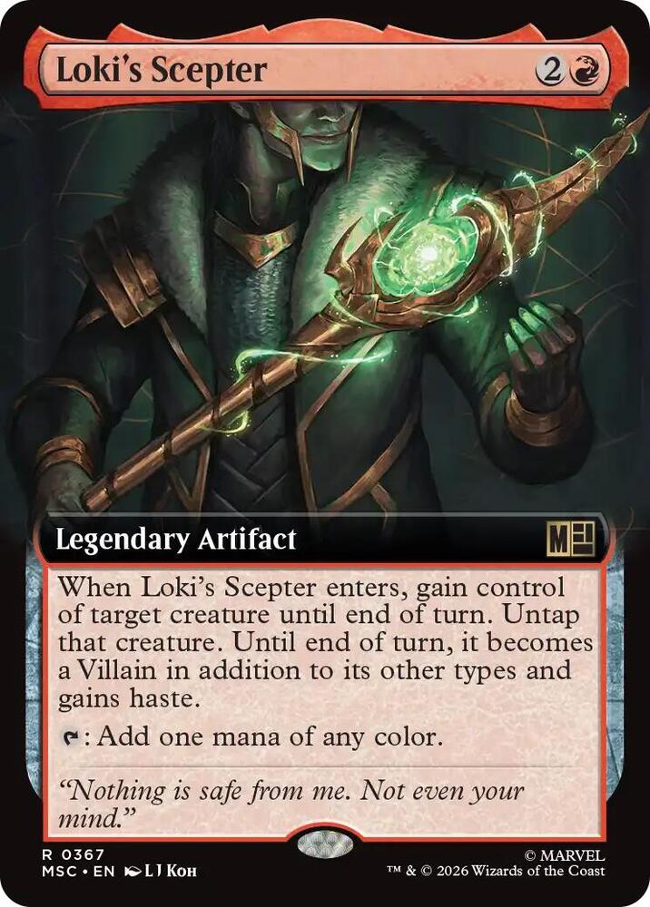 Lokis Scepter Extended Art 367 (Commander: Marvel Super Heroes)  | Good Games Adelaide SA