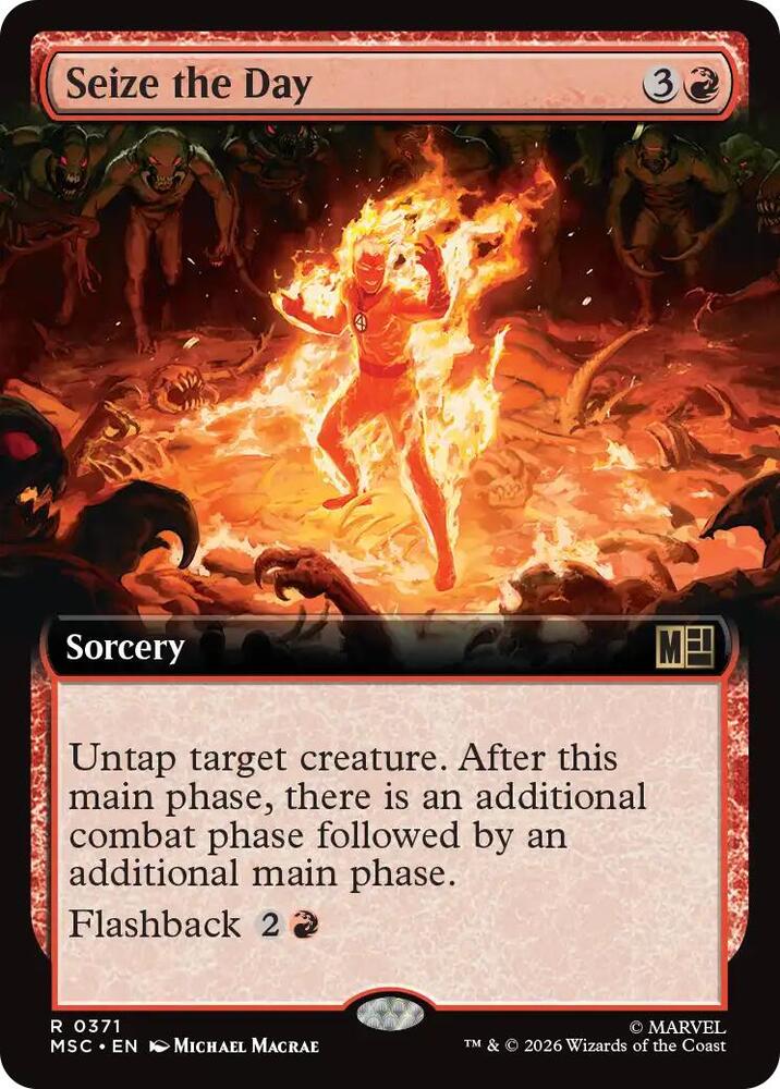 Seize the Day Extended Art 371 (Commander: Marvel Super Heroes)  - Extended Art | Good Games Adelaide SA