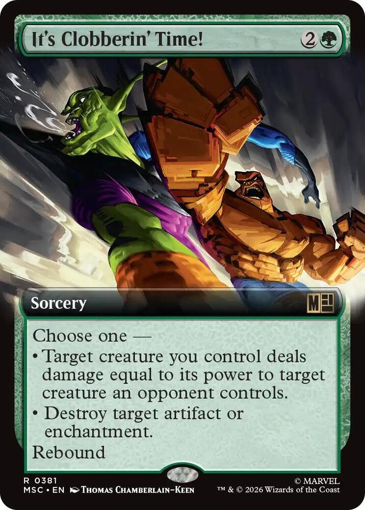 Its Clobberin Time Extended Art 381 (Commander: Marvel Super Heroes)  | Good Games Adelaide SA