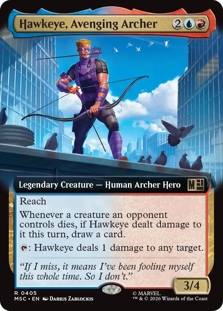 Hawkeye Avenging Archer Extended Art 405 (Commander: Marvel Super Heroes)  | Good Games Adelaide SA