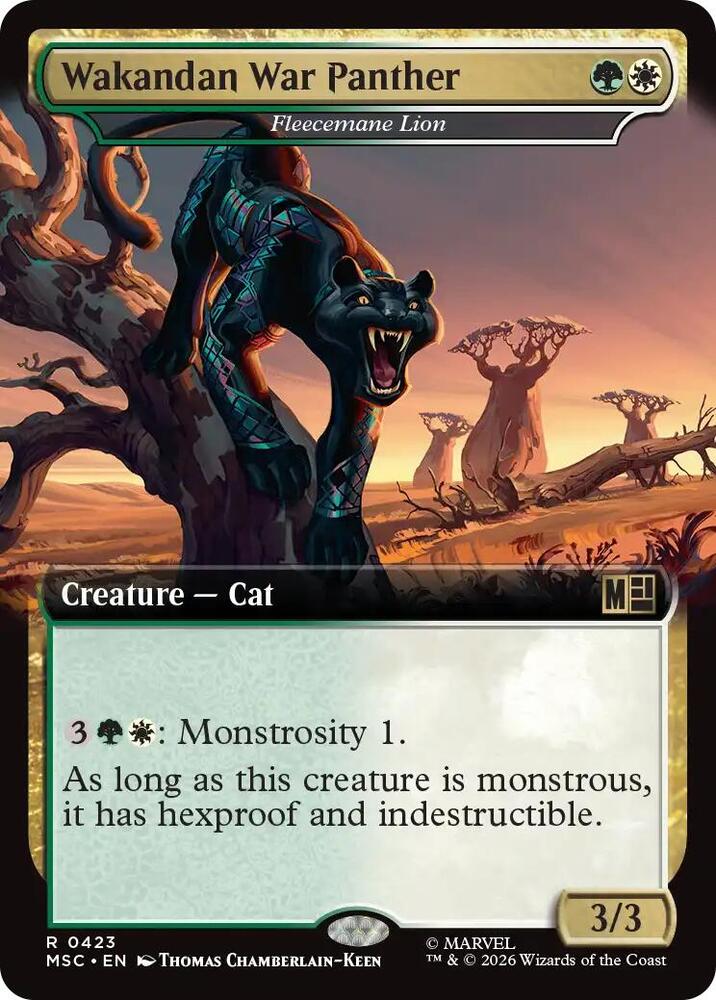 Wakandan War Panther Fleecemane Lion Extended Art 423 (Commander: Marvel Super Heroes)  | Good Games Adelaide SA