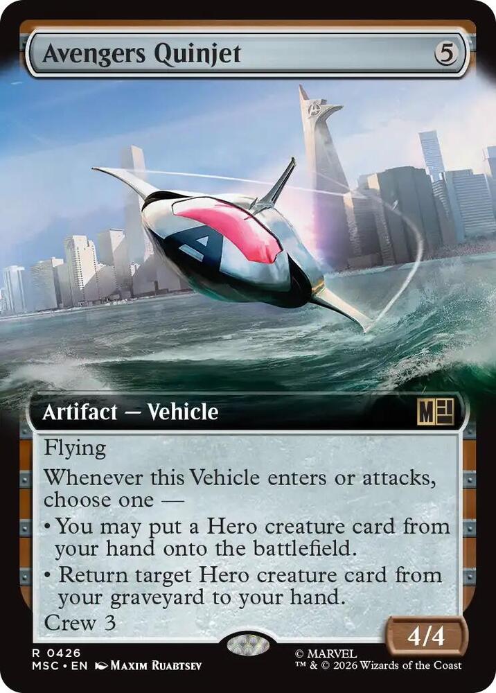 Avengers Quinjet Extended Art 426 (Commander: Marvel Super Heroes)  - Extended Art | Good Games Adelaide SA