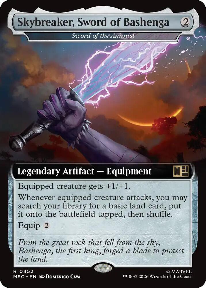 Skybreaker Sword of Bashenga // Sword of the Animist 452 (Commander: Marvel Super Heroes)  - Extended Art | Good Games Adelaide SA