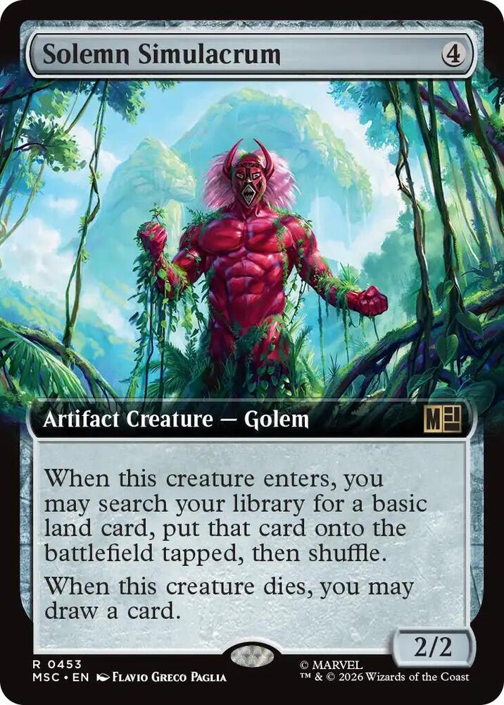 Solemn Simulacrum Extended Art 453 (Commander: Marvel Super Heroes)  - Extended Art | Good Games Adelaide SA