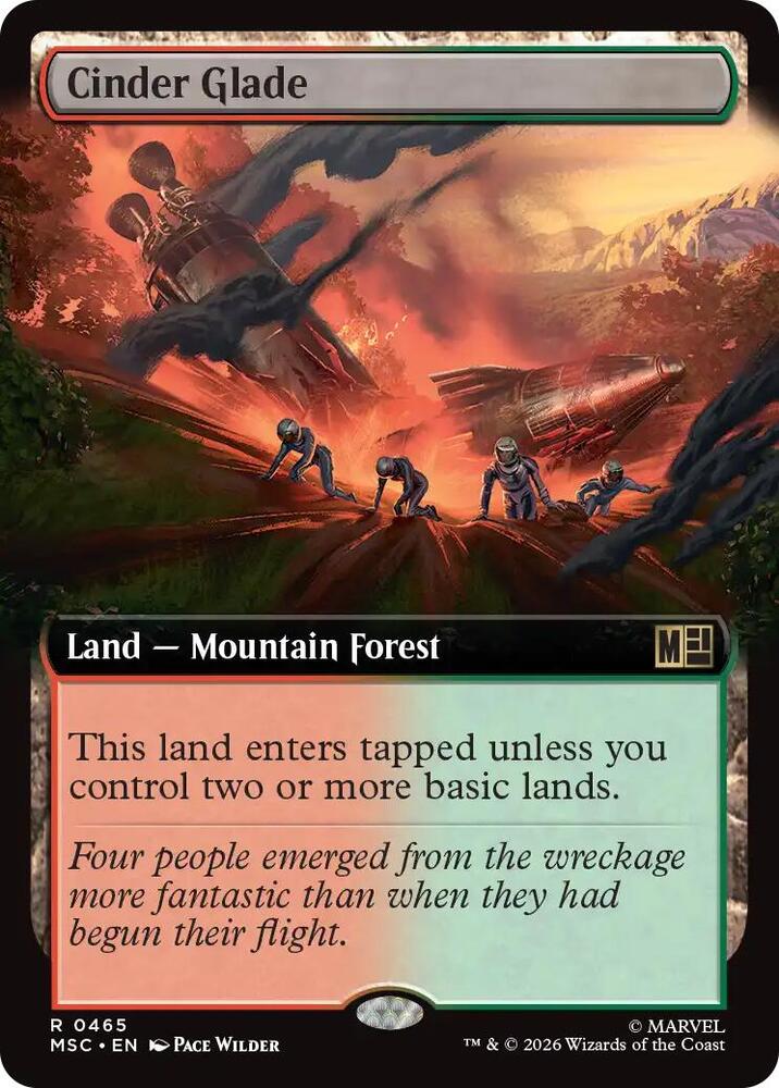 Cinder Glade Extended Art 465 (Commander: Marvel Super Heroes)  | Good Games Adelaide SA