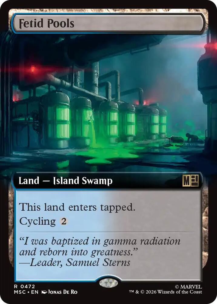 Fetid Pools Extended Art 472 (Commander: Marvel Super Heroes)  - Extended Art | Good Games Adelaide SA