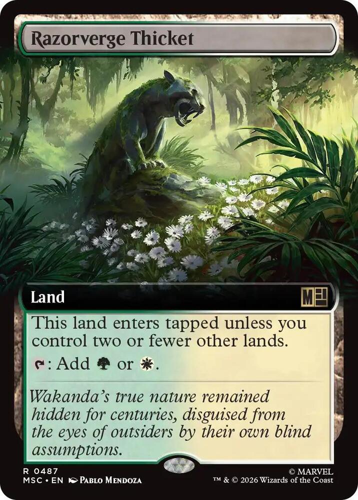 Razorverge Thicket 487 (Commander: Marvel Super Heroes)  - Extended Art | Good Games Adelaide SA