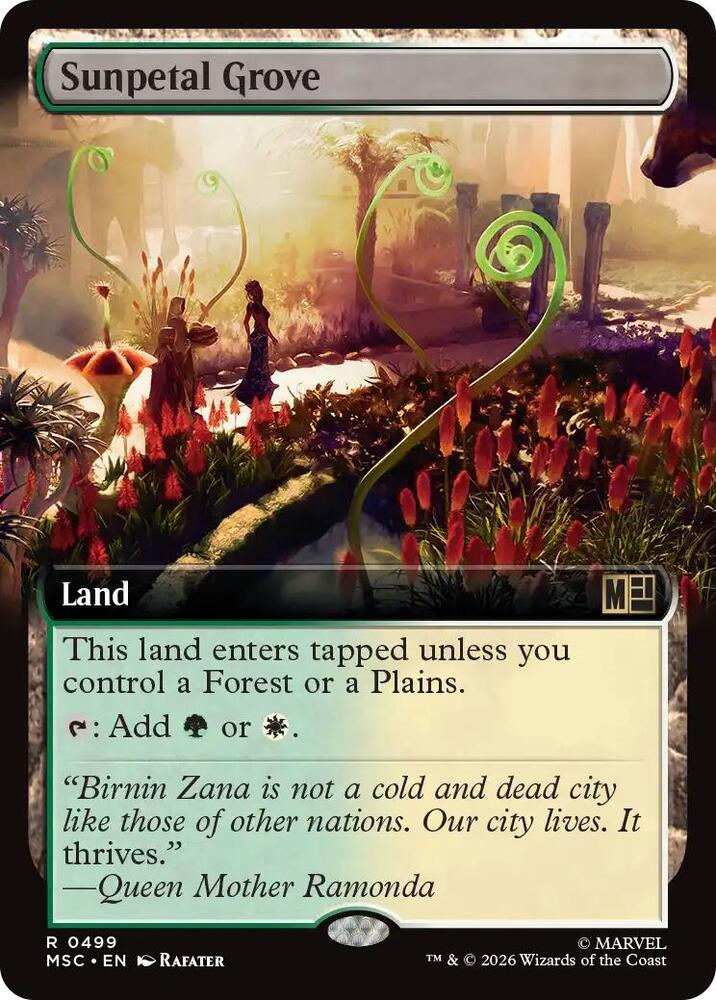 Sunpetal Grove Extended Art 499 (Commander: Marvel Super Heroes)  - Extended Art | Good Games Adelaide SA