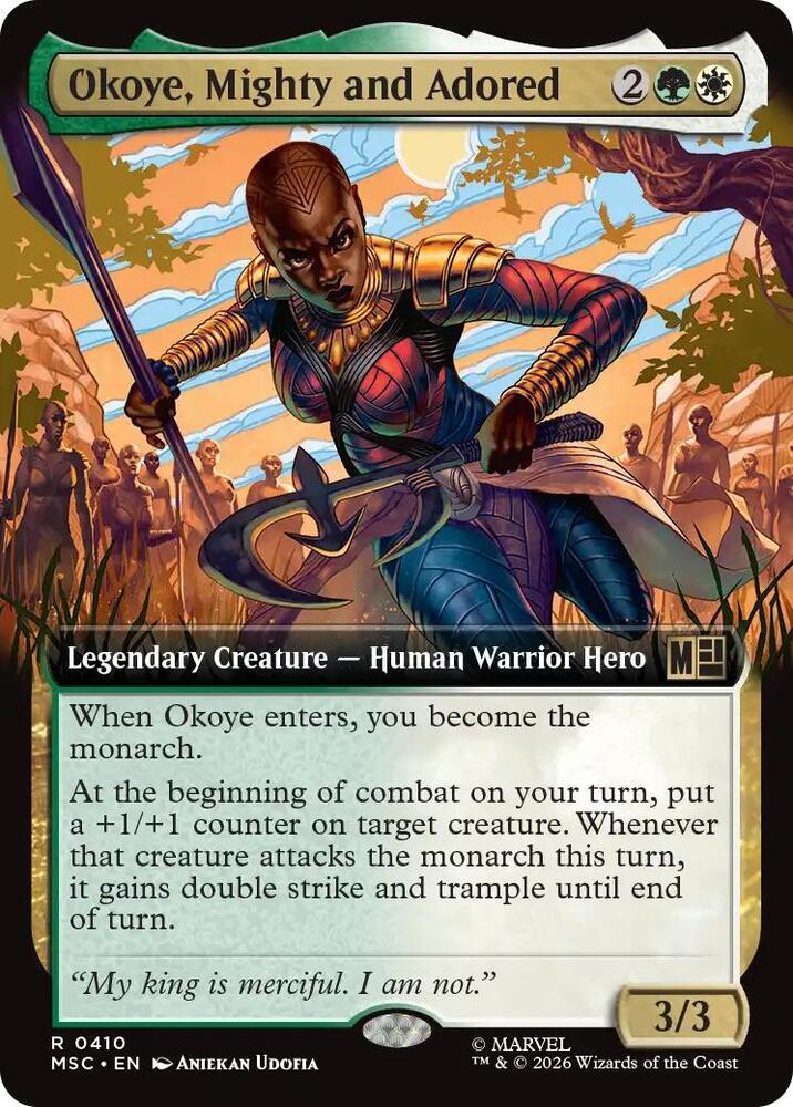 Okoye Mighty and Adored Extended Art 410 (Commander: Marvel Super Heroes)  - Extended Art | Good Games Adelaide SA