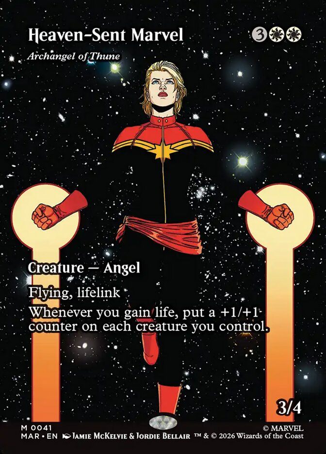 Heaven-Sent Marvel // Archangel of Thune 41 (Marvel Universe Eternal-Legal)  - Borderless Foil | Good Games Adelaide SA