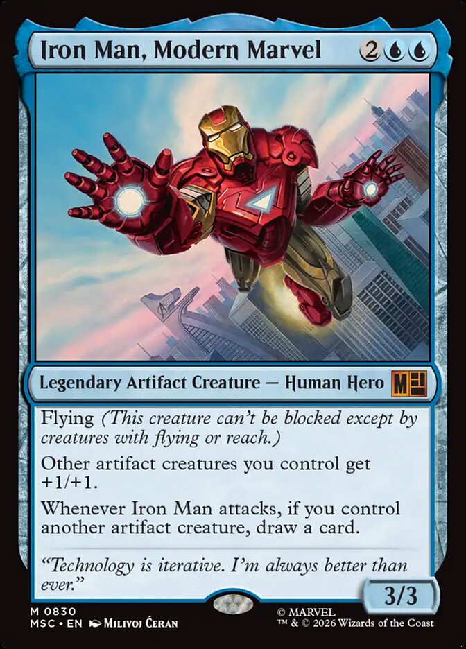 Iron Man, Modern Marvel 830 (Commander: Marvel Super Heroes)  - Foil | Good Games Adelaide SA