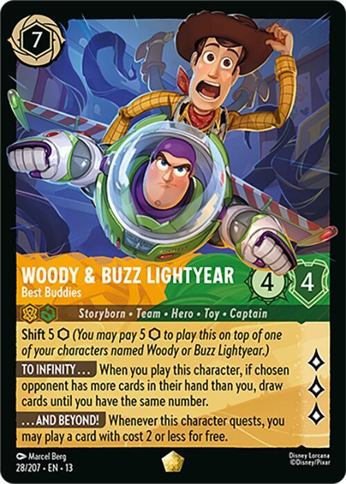 Woody and Buzz Lightyear, Best Buddies 28/207 (Attack of the Vine!)  - Cold Foil | Good Games Adelaide SA