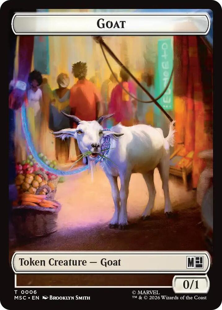 Goat Construct Double Sided Token 6 // 14 (Commander: Marvel Super Heroes)  - Foil | Good Games Adelaide SA