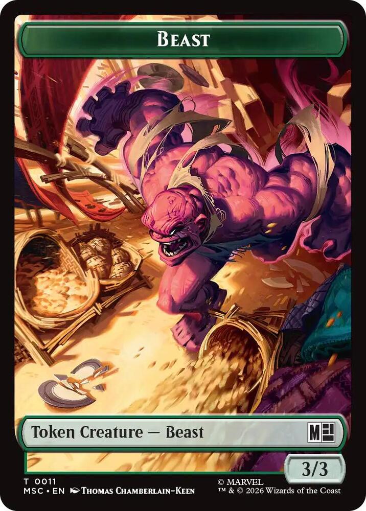 Beast Vibranium Double Sided Token 11 // 15 (Commander: Marvel Super Heroes)  - Foil | Good Games Adelaide SA